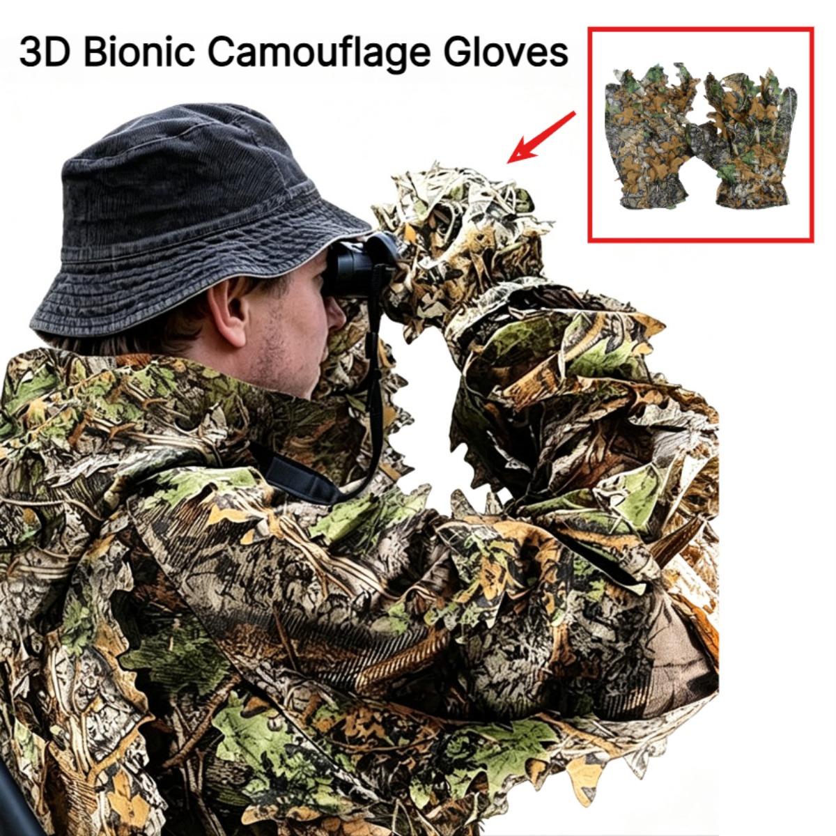 Photography Gear - Guantes de camuflaje 3D con diseño