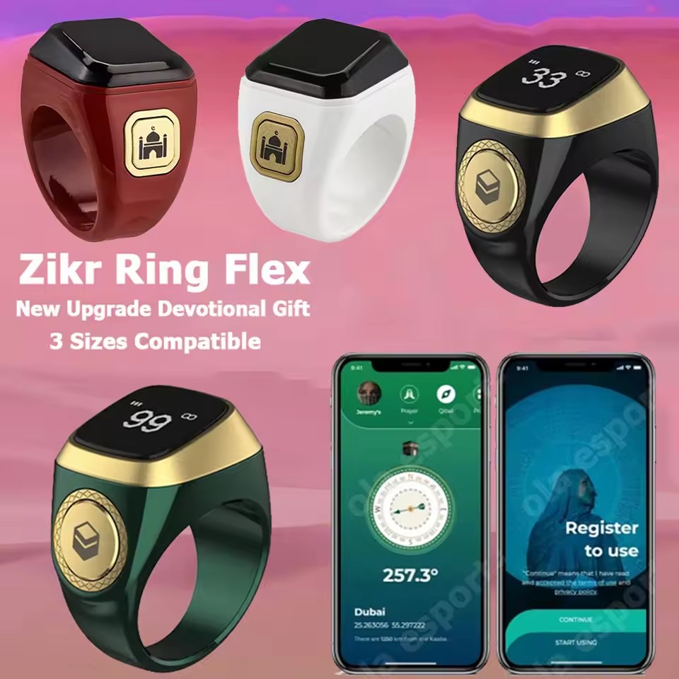 Intervalometer Timer - Anillo inteligente musulmán Qibla Zikr, contador