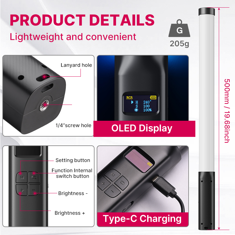 Ulanzi VL119 luz de palo color - Photography Gear reseña y precio